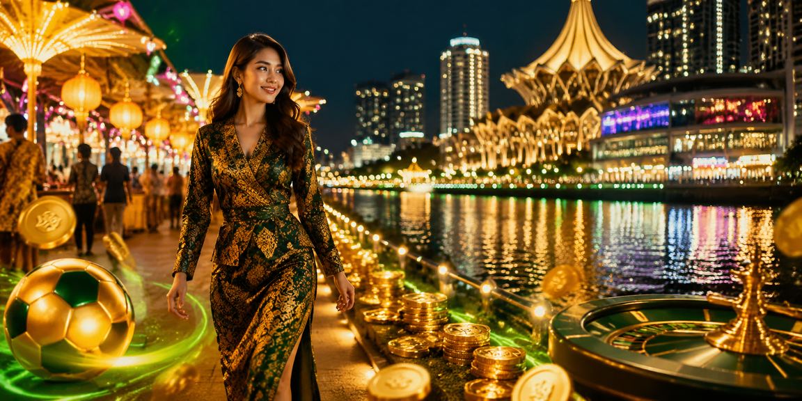Antara muka aplikasi kasino dengan motif batik di Kuching Sarawak